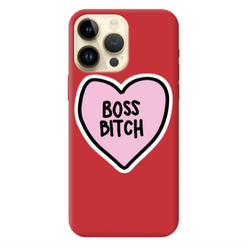 Apple iPhone 13 Pro Max Boss Bitch Red Colored Silicone TPU Θήκη