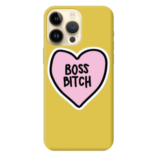 Apple iPhone 13 Pro Max Boss Bitch Yellow Colored Silicone TPU Θήκη