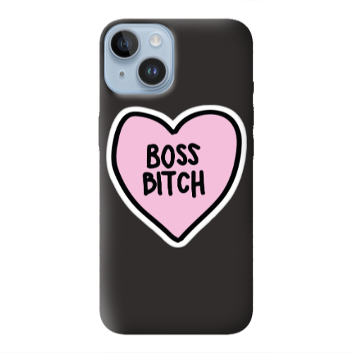 Apple iPhone 14  Boss Bitch Black Colored Silicone TPU Θήκη