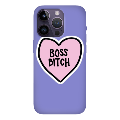 Apple iPhone 14 Pro  Boss Bitch Purple Colored Silicone TPU Θήκη