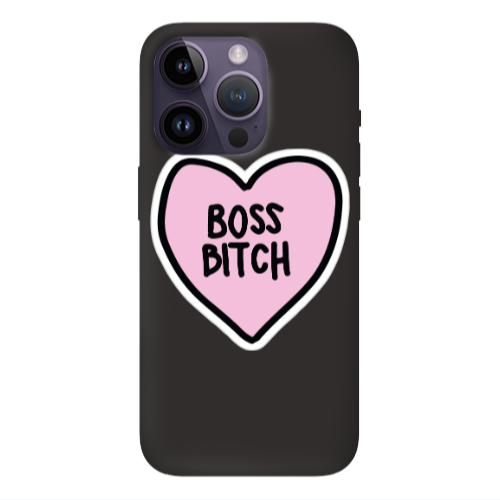 Apple iPhone 14 Pro  Boss Bitch Black Colored Silicone TPU Θήκη