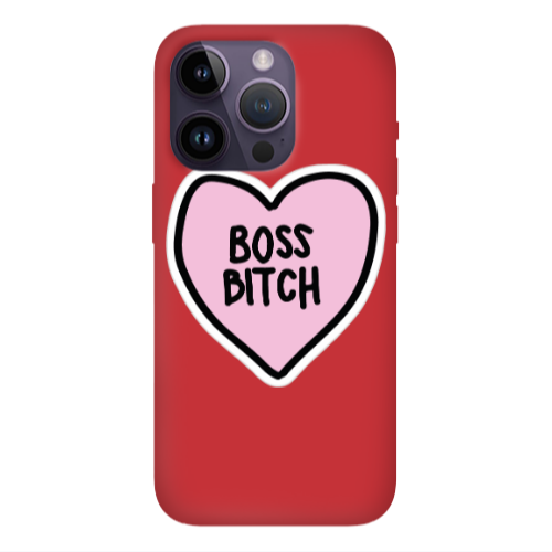 Apple iPhone 14 Pro  Boss Bitch Red Colored Silicone TPU Θήκη