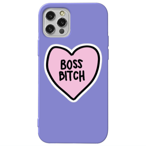 Apple iPhone 13 Pro Boss Bitch Purple Colored Silicone TPU Θήκη