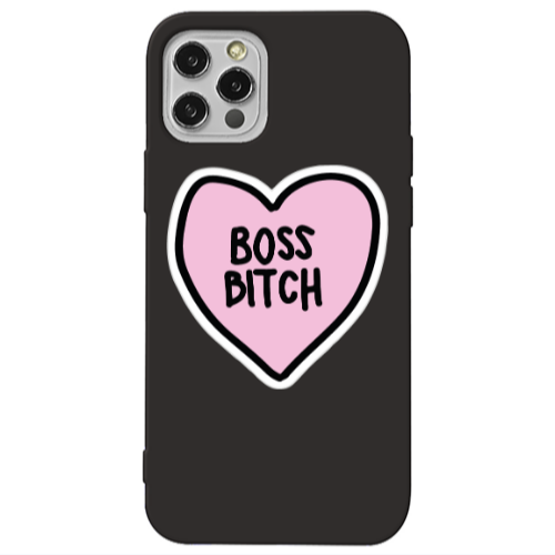 Apple iPhone 13 Pro Boss Bitch Black Colored Silicone TPU Θήκη