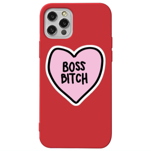 Apple iPhone 13 Pro Boss Bitch Red Colored Silicone TPU Θήκη