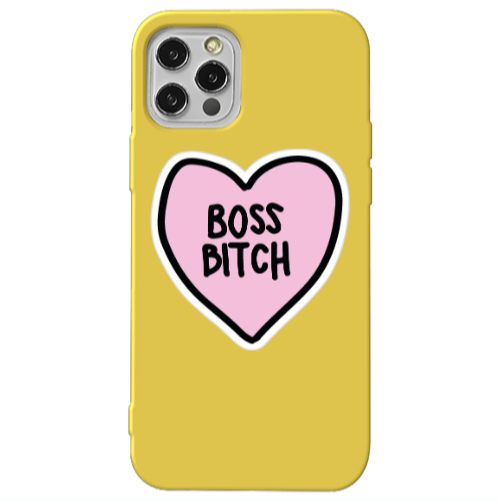 Apple iPhone 13 Pro Boss Bitch Yellow Colored Silicone TPU Θήκη