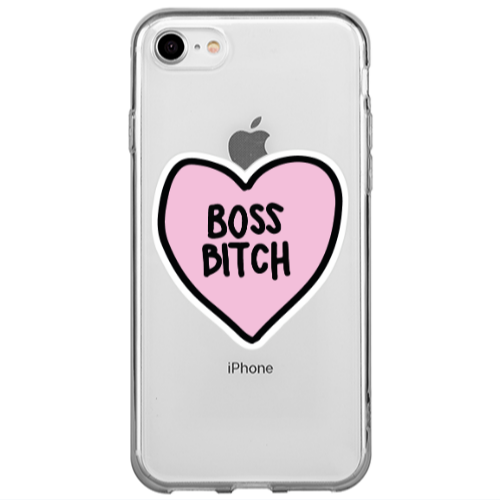 Apple iPhone 7 Boss Bitch Transparent Silicone TPU Θήκη