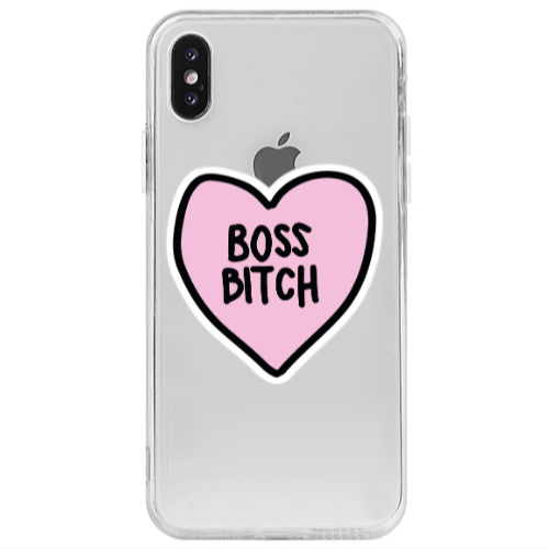 Apple iPhone Xs Boss Bitch Transparent Silicone TPU Θήκη