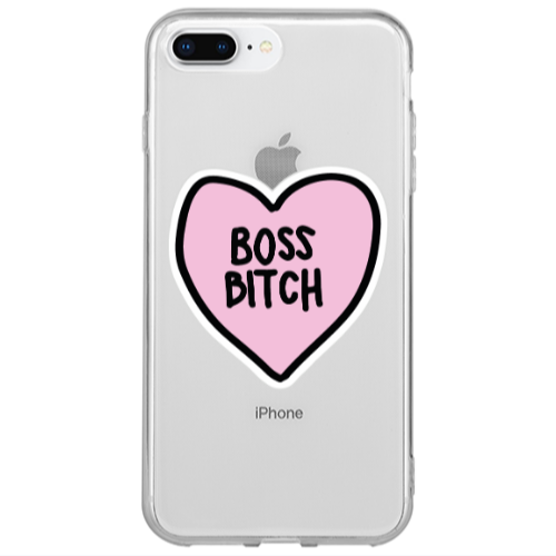 Apple iPhone 7 Plus Boss Bitch Transparent Silicone TPU Θήκη