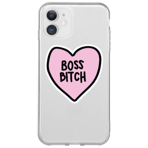 Apple iPhone 12 Mini Boss Bitch Transparent Silicone TPU Θήκη