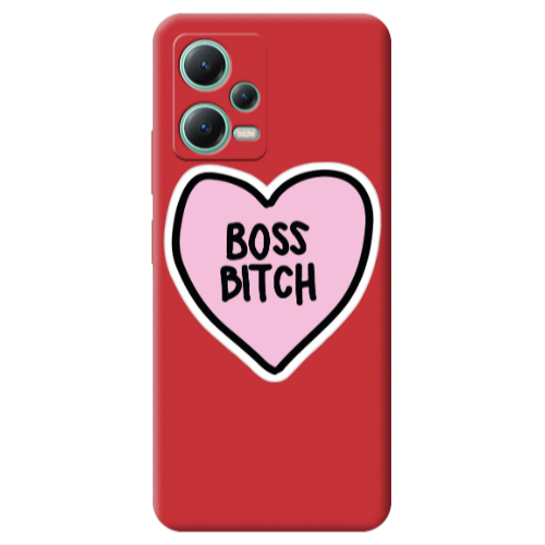 Xiaomi Redmi Note 12 Pro 5G Boss Bitch Red Colored Silicone TPU Θήκη