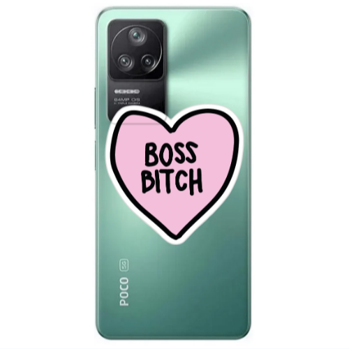 Xiaomi Poco F4 Boss Bitch Transparent Silicone TPU Θήκη