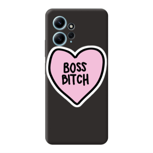 Xiaomi Redmi Note 12 4G Boss Bitch Black Colored Silicone TPU Θήκη