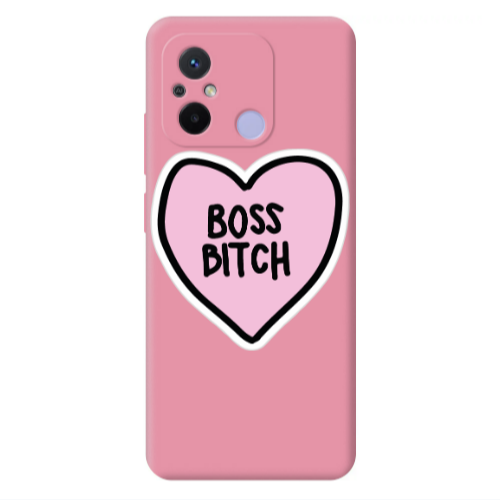 Xiaomi Redmi 12C Boss Bitch Pink Colored Silicone TPU Θήκη
