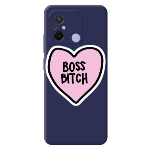 Xiaomi Redmi 12C Boss Bitch Dark blue Colored Silicone TPU Θήκη