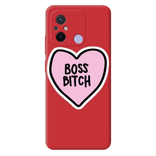 Xiaomi Redmi 12C Boss Bitch Red Colored Silicone TPU Θήκη
