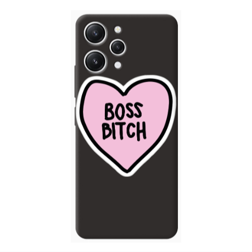 Xiaomi Redmi 12 Boss Bitch Black Colored Silicone TPU Θήκη