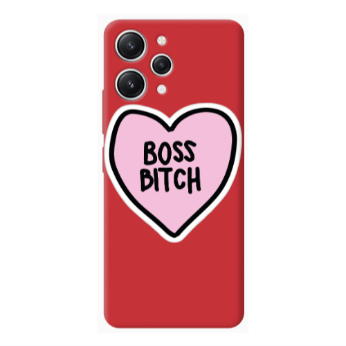 Xiaomi Redmi 12 Boss Bitch Red Colored Silicone TPU Θήκη