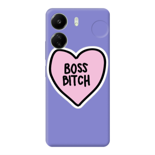 Xiaomi Redmi 13C Boss Bitch Purple Colored Silicone TPU Θήκη