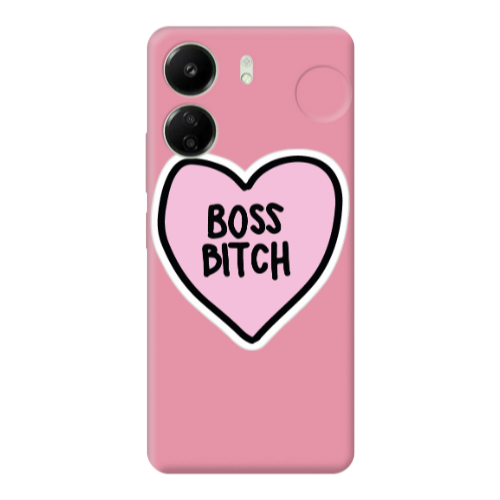 Xiaomi Redmi 13C Boss Bitch Pink Colored Silicone TPU Θήκη
