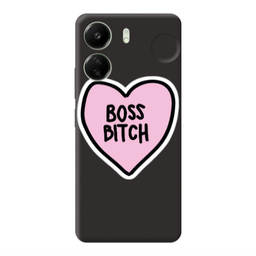 Xiaomi Redmi 13C Boss Bitch Black Colored Silicone TPU Θήκη