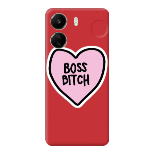 Xiaomi Redmi 13C Boss Bitch Red Colored Silicone TPU Θήκη