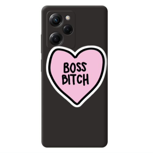 Xiaomi Poco X5 Pro Boss Bitch Black Colored Silicone TPU Θήκη