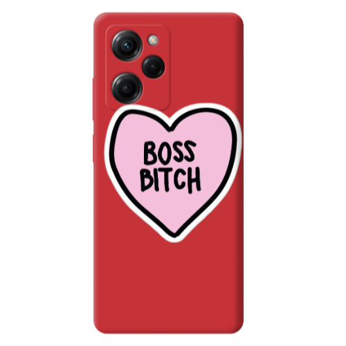 Xiaomi Poco X5 Pro Boss Bitch Red Colored Silicone TPU Θήκη