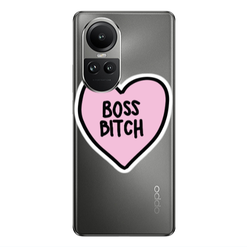 Oppo Reno10 5G Boss Bitch Transparent Silicone TPU Θήκη