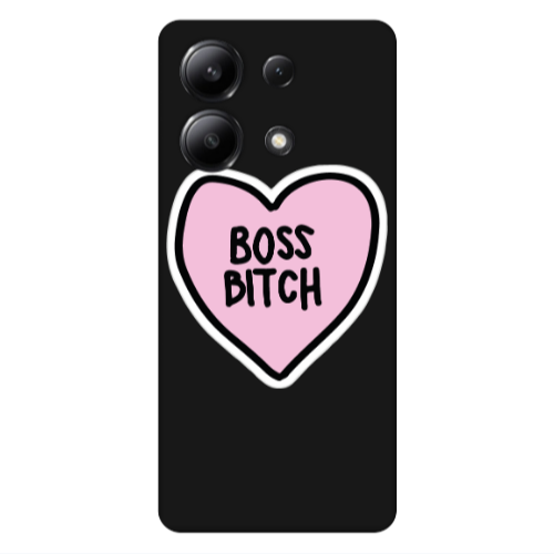 Xiaomi Redmi Note 13 4G Boss Bitch Black Colored Silicone TPU Θήκη