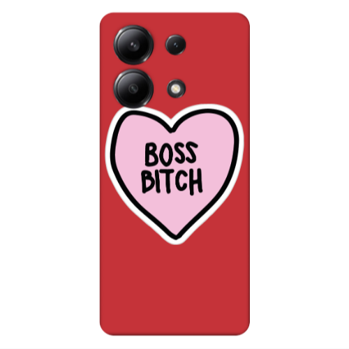 Xiaomi Redmi Note 13 4G Boss Bitch Red Colored Silicone TPU Θήκη