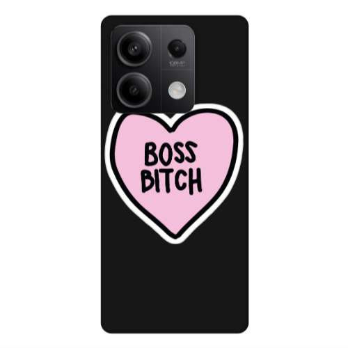 Xiaomi Redmi Note 13Pro 5G Boss Bitch Black Colored Silicone TPU Θήκη