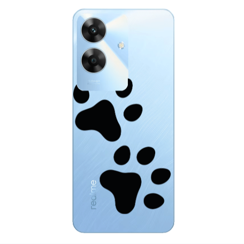 Realme Note 60 Paws Transparent Silicone TPU Θήκη