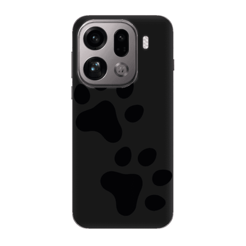 Oppo Find X9 Pro Paws Black Colored Silicone TPU Θήκη