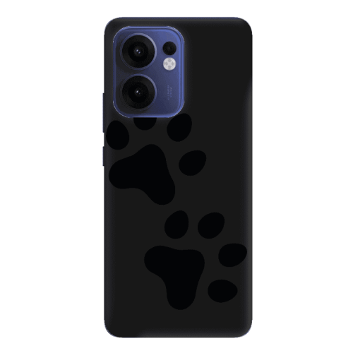 Oppo Reno 13 F Paws Black Colored Silicone TPU Θήκη