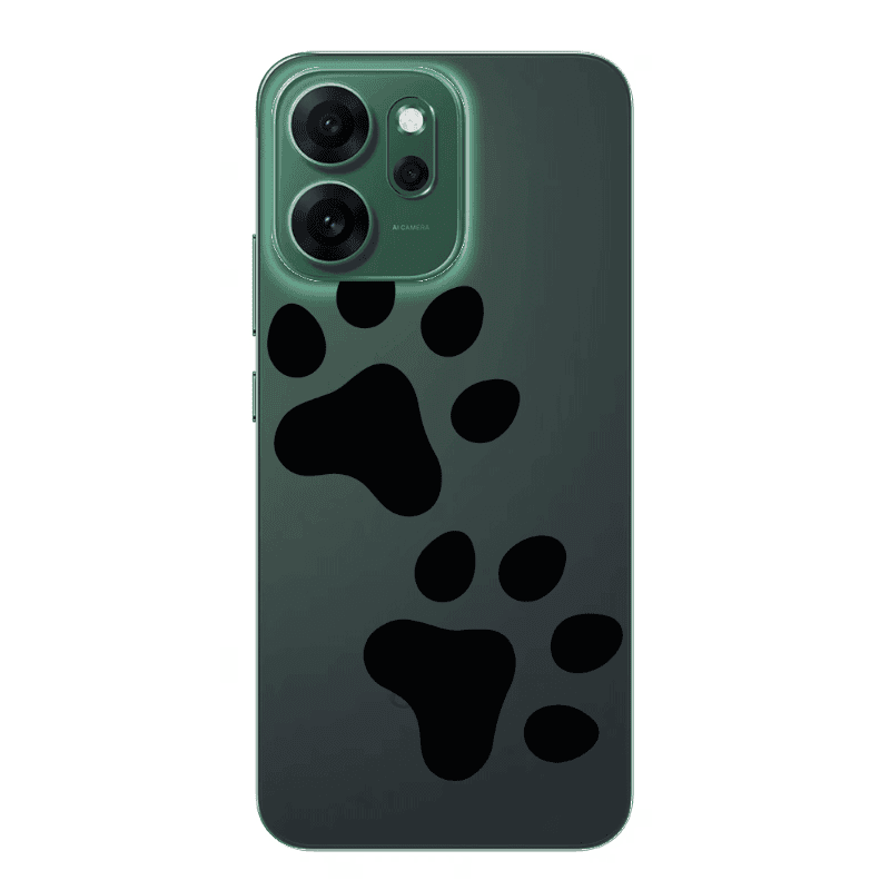 Oppo 14 F Paws Transparent Silicone TPU Θήκη