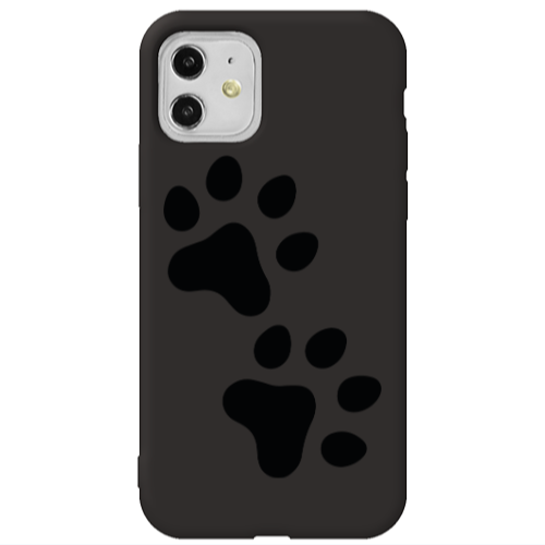 Apple iPhone 11  Paws Black Colored Silicone TPU Θήκη