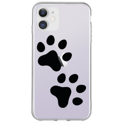 Apple iPhone 12 Paws Transparent Silicone TPU Θήκη