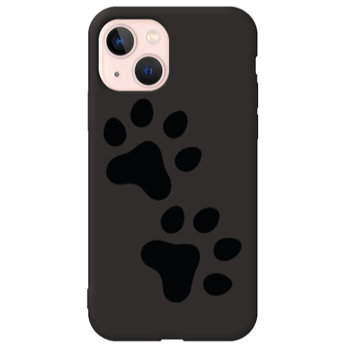 Apple iPhone 13 Paws Black Colored Silicone TPU Θήκη