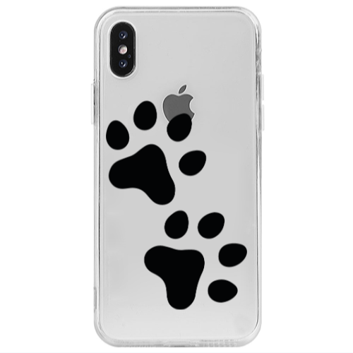 Apple iPhone X Paws Transparent Silicone TPU Θήκη