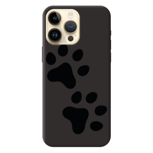 Apple iPhone 13 Pro Max Paws Black Colored Silicone TPU Θήκη