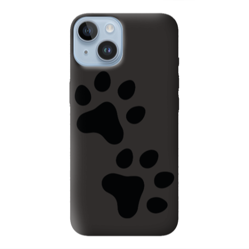 Apple iPhone 14 Plus Paws Black Colored Silicone TPU Θήκη