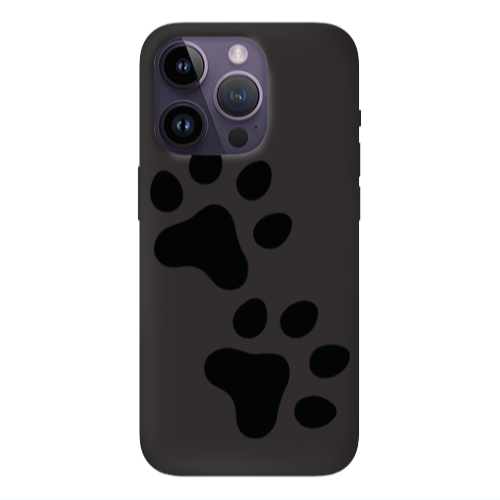 Apple iPhone 14 Pro Max Paws Black Colored Silicone TPU Θήκη