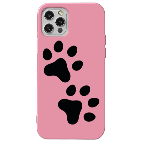 Apple iPhone 13 Pro Paws Pink Colored Silicone TPU Θήκη