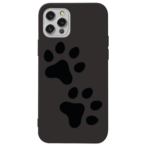 Apple iPhone 13 Pro Paws Black Colored Silicone TPU Θήκη