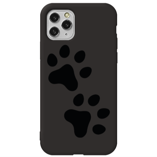 Apple iPhone 11 Pro Max Paws Black Colored Silicone TPU Θήκη
