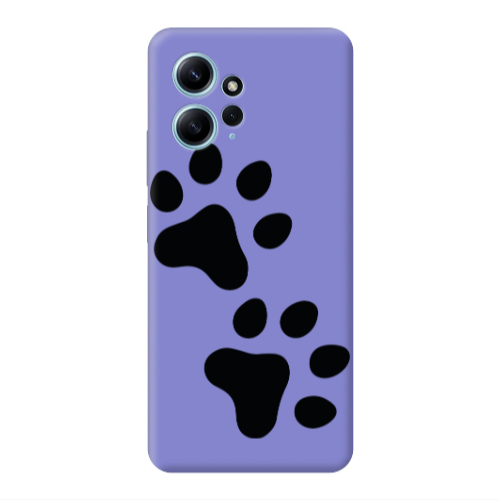 Xiaomi Redmi Note 12 4G Paws Purple Colored Silicone TPU Θήκη