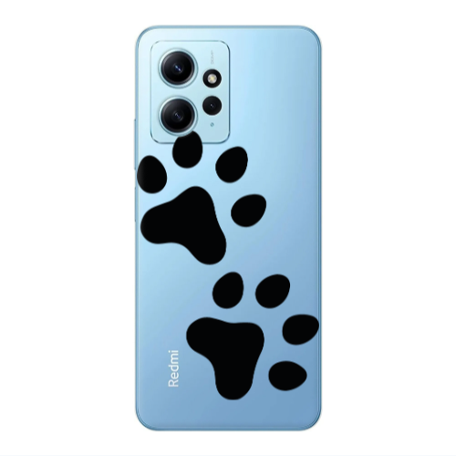 Xiaomi Redmi Note 12 4G Paws Transparent Silicone TPU Θήκη