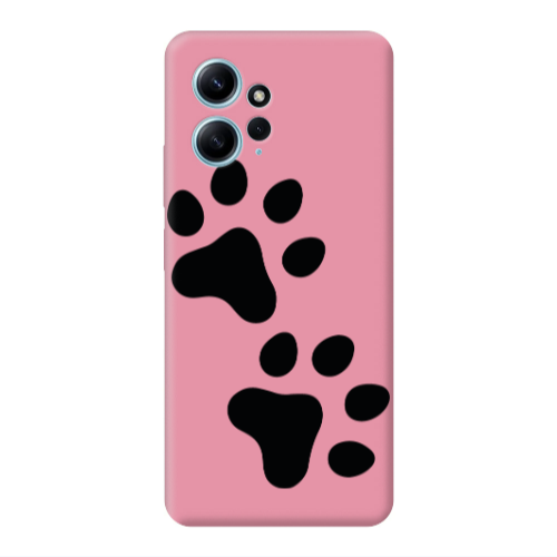 Xiaomi Redmi Note 12 4G Paws Pink Colored Silicone TPU Θήκη