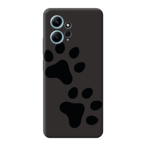 Xiaomi Redmi Note 12 4G Paws Black Colored Silicone TPU Θήκη